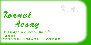 kornel acsay business card